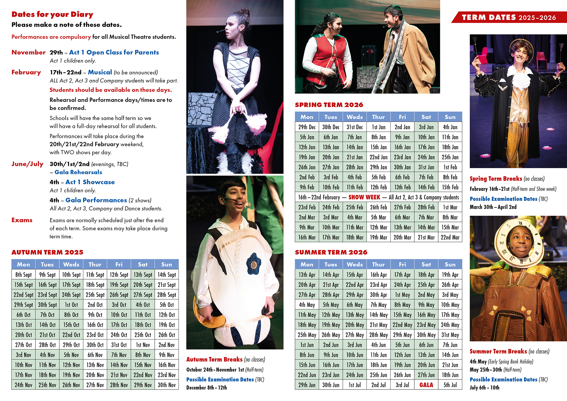 This image provides a graphical display of the 2025-2026 term dates for Sharpe Academy's part-time classes. This information is also available within the downloadable PDF found on this page.